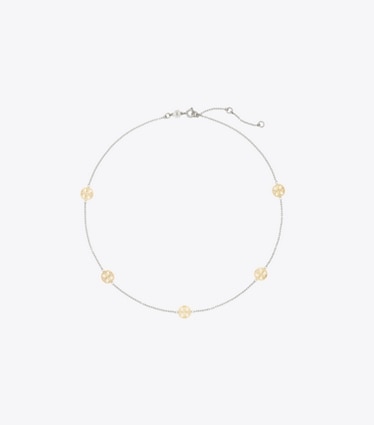 Tory Burch designer halsketten Miller Halskette in Tory Silver / Tory Gold front
