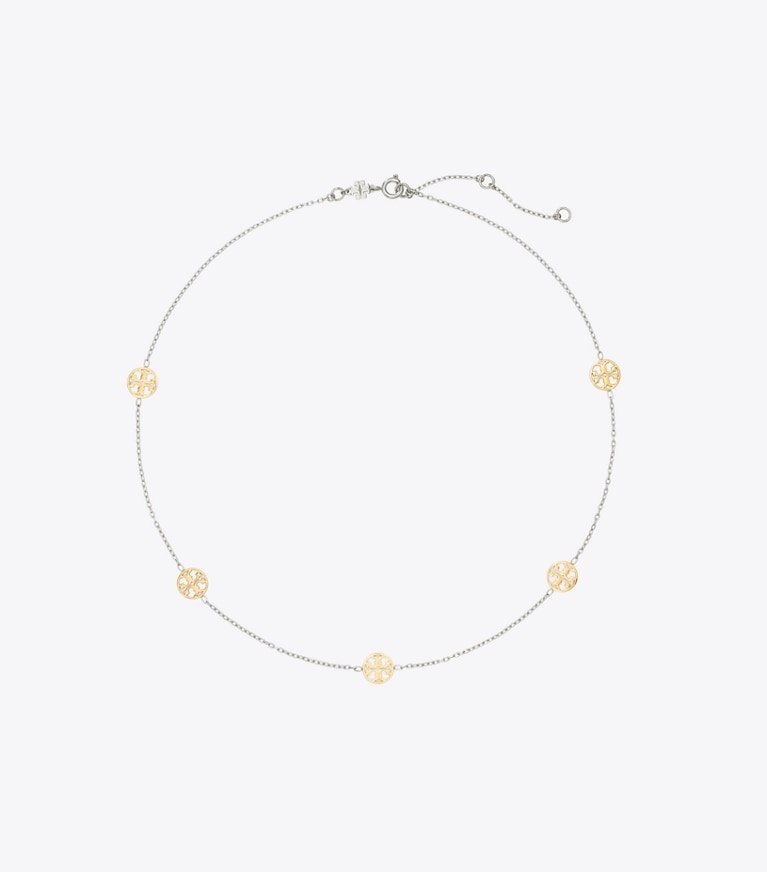 Tory Burch designer halsketten Miller Halskette in Tory Silver / Tory Gold front