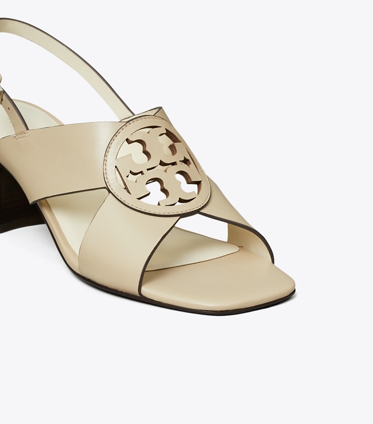 Tory Burch designer sandals Miller Heeled Sandal in STONE GRAY angle