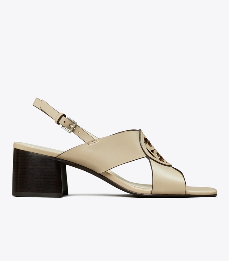 Tory Burch designer sandals Miller Heeled Sandal in STONE GRAY side