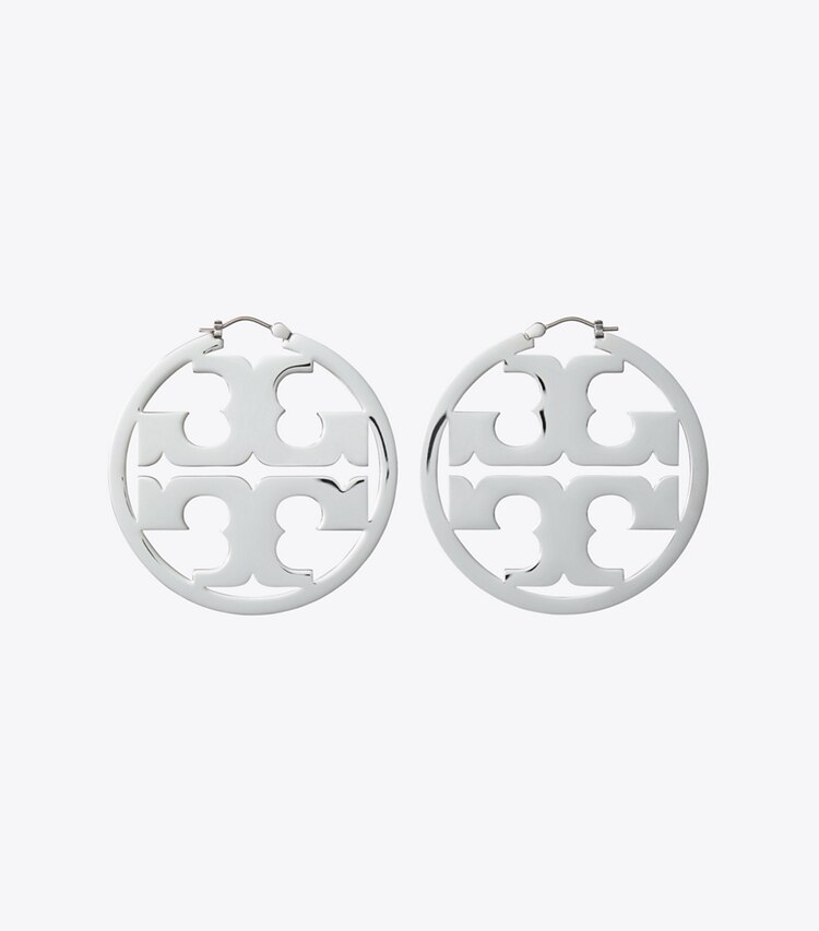 Tory Burch designer earrings Miller Hoop Earring in Tory Silver additional