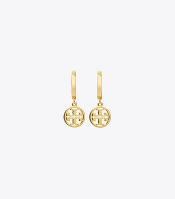 Small T Monogram Hoop Earring: Women's Designer Earrings