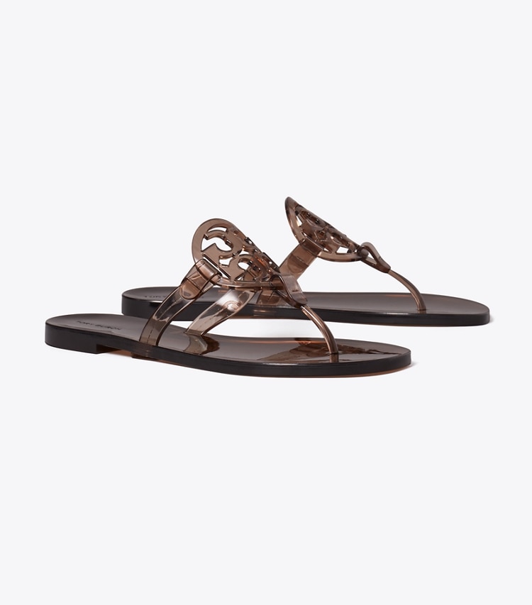 Tory Burch designer sandales Miller Jelly in ROOTBEER FLOAT angle