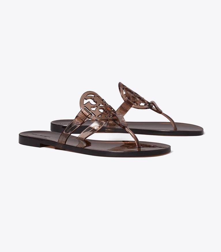 Tory Burch designer sandales Miller Jelly in ROOTBEER FLOAT angle