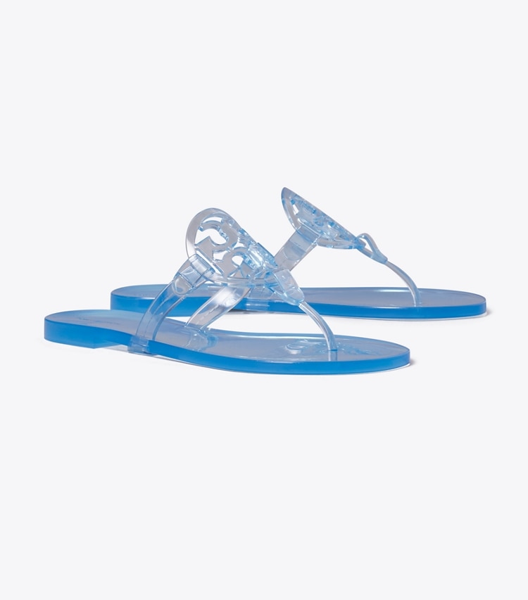 Tory Burch designer sandals Miller Jelly Sandal in POOL BLUE angle