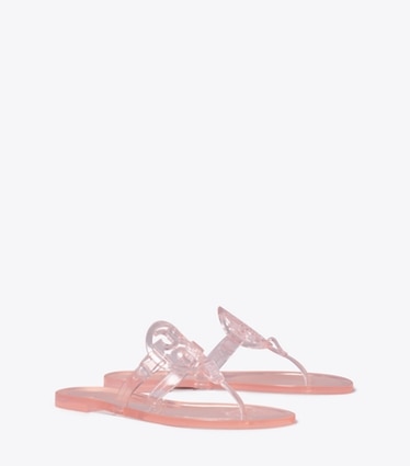 Tory Burch designer sandals Miller Jelly Sandal in FLAMINGO PINK angle