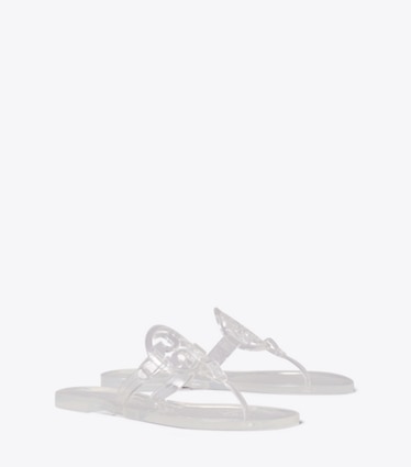 Tory Burch designer sandals Miller Jelly Sandal in CRYSTAL CLEAR angle