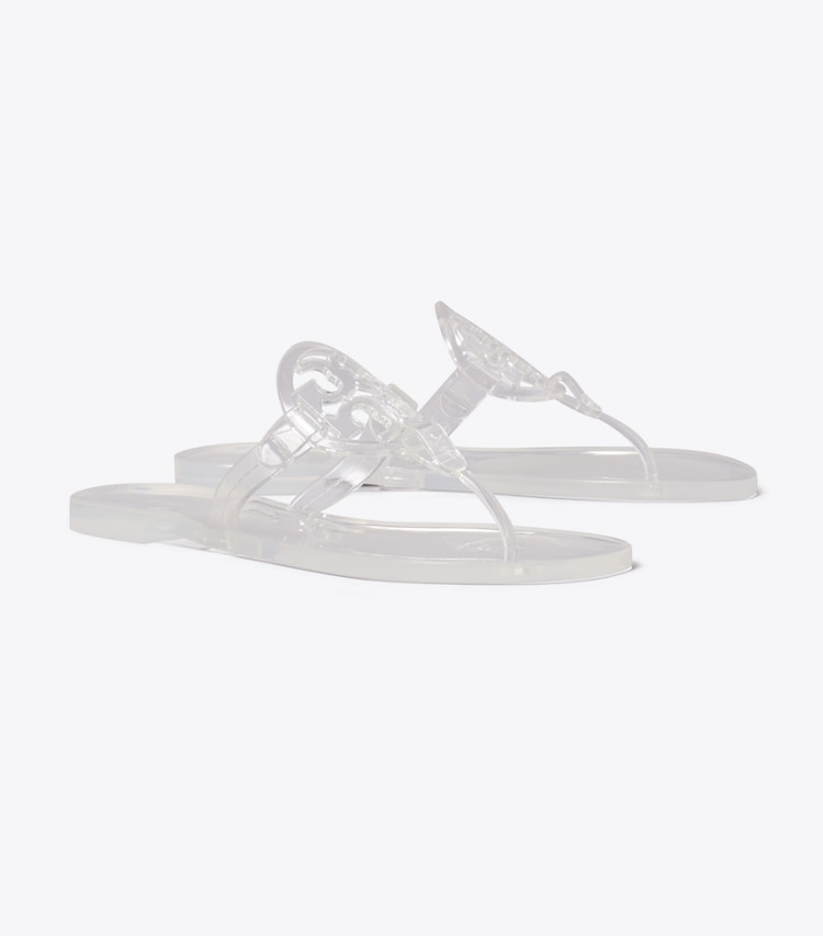 Tory Burch designer sandals Miller Jelly Sandal in CRYSTAL CLEAR angle