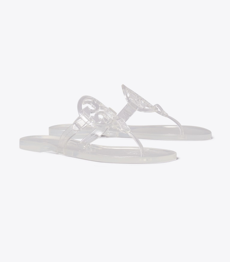 Tory Burch designer sandals Miller Jelly Sandal in CRYSTAL CLEAR angle