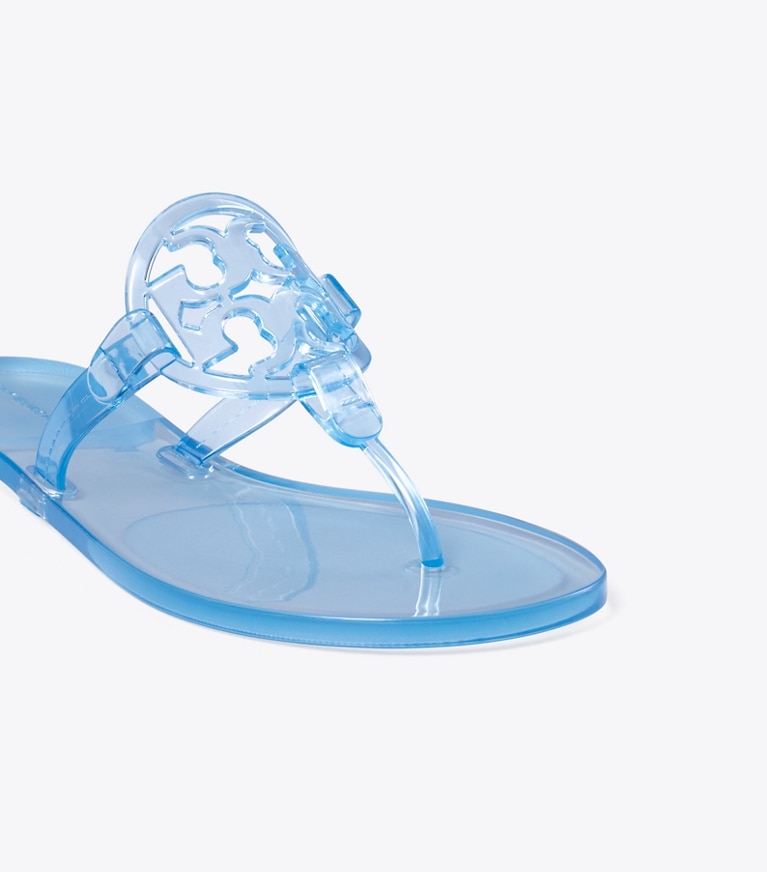 Tory Burch designer sandals Miller Jelly Sandal in POOL BLUE detail
