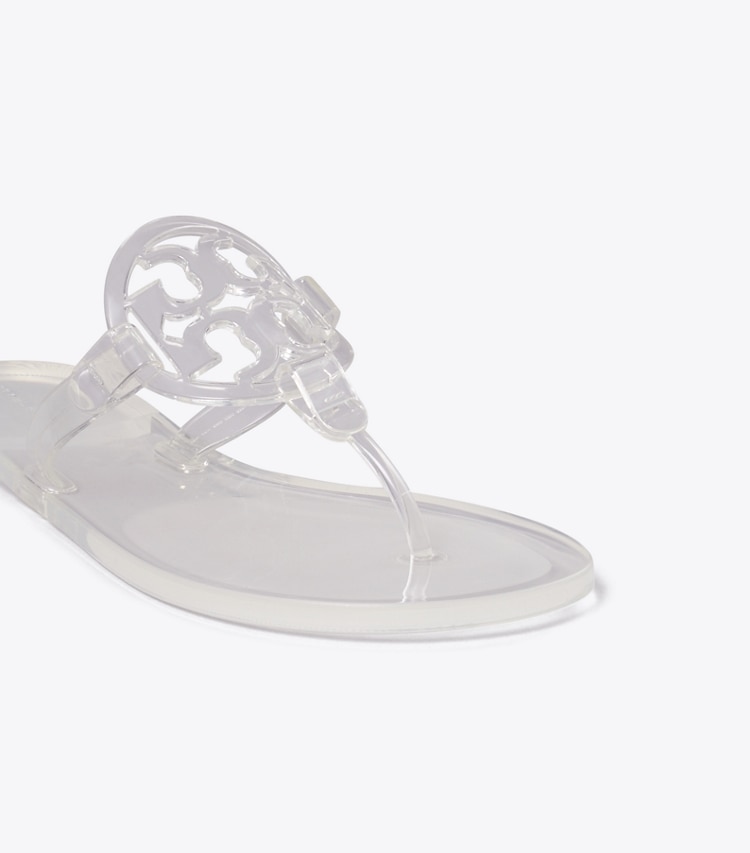 Tory Burch designer sandals Miller Jelly Sandal in CRYSTAL CLEAR detail