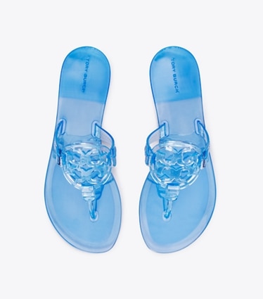 Tory Burch designer sandals Miller Jelly Sandal in POOL BLUE overhead