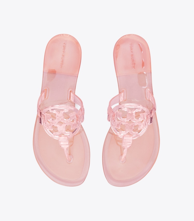 Tory Burch designer sandals Miller Jelly Sandal in FLAMINGO PINK overhead