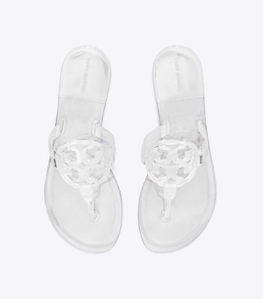 Tory Burch designer sandals Miller Jelly Sandal in CRYSTAL CLEAR overhead