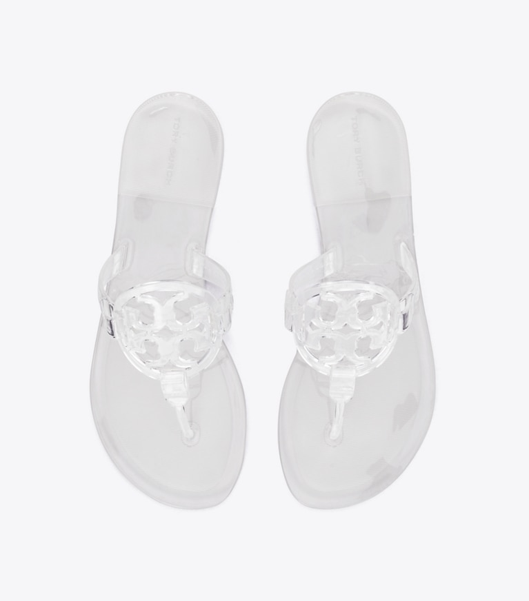 Tory Burch designer sandals Miller Jelly Sandal in CRYSTAL CLEAR overhead