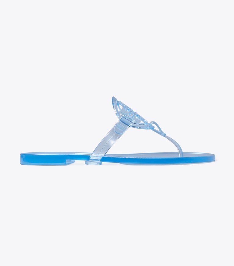 Tory Burch designer sandals Miller Jelly Sandal in POOL BLUE side