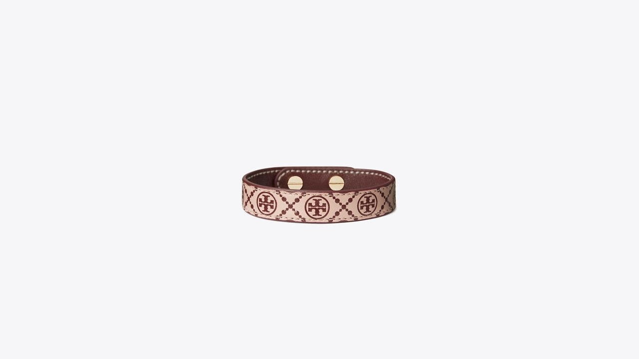 Tory Burch Miller Leather Slider Bracelet in Metallic