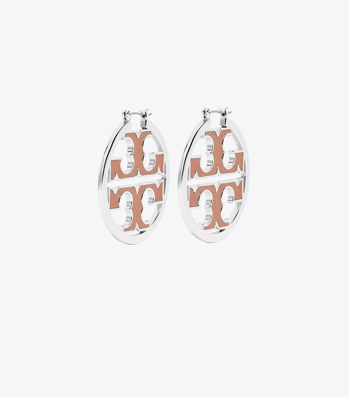 Miller Leather-Inlay Hoop Earring