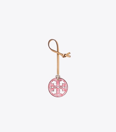 Tory Burch designer bag charms & key rings Miller Logo Bag Charm in Rose Sunset front