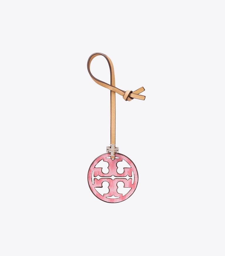 Tory Burch designer bag charms & key rings Miller Logo Bag Charm in Rose Sunset front