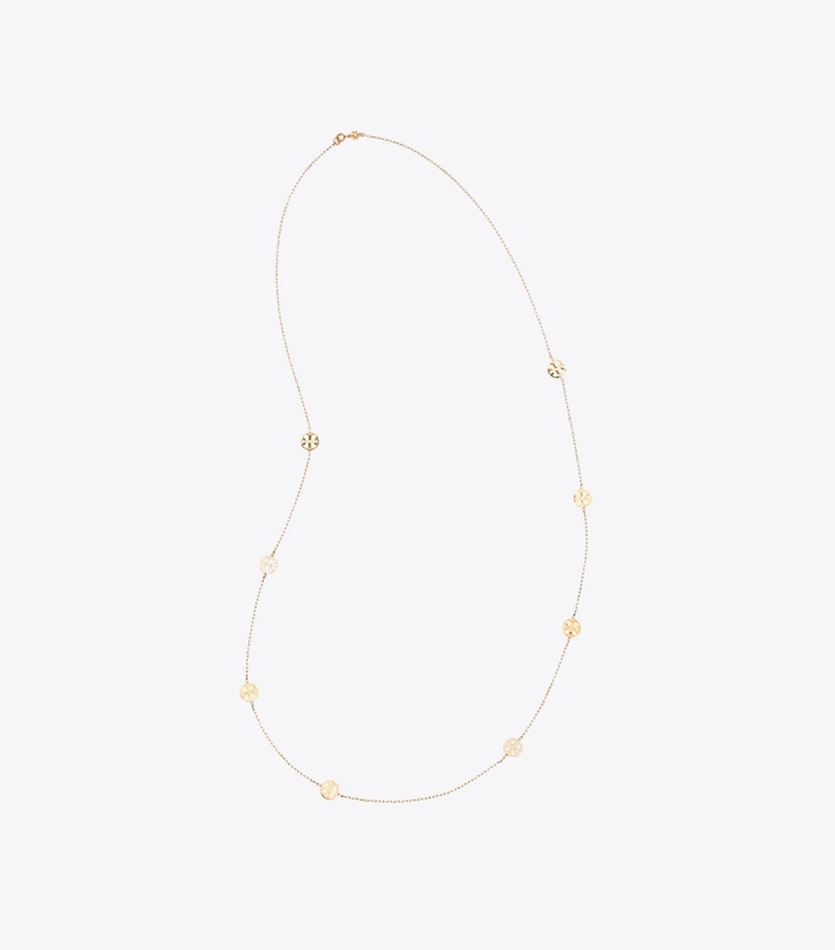 Tory Burch designer necklaces Miller Long Necklace in Tory Gold overhead