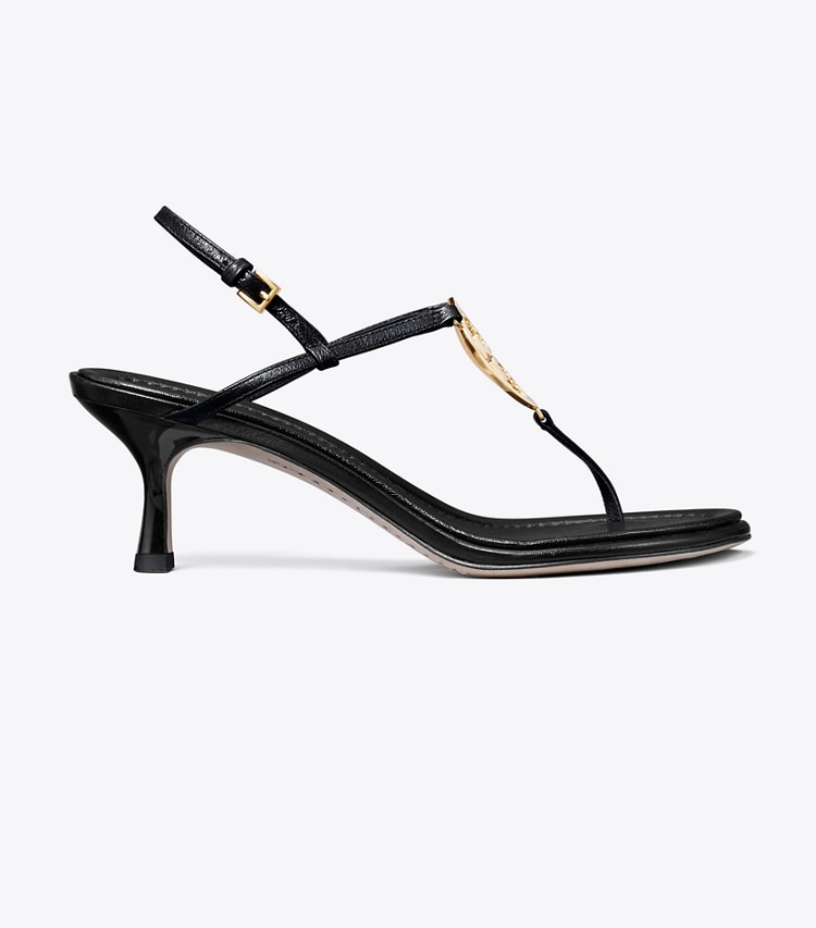 Tory Burch designer sandals Miller Low Heel Sandal in PERFECT BLACK side