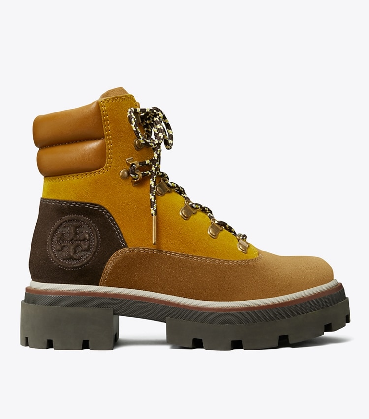 Tory Burch designer ankle boots Miller Lug Hiker Boot in WHEAT / RHUM / BROWN side