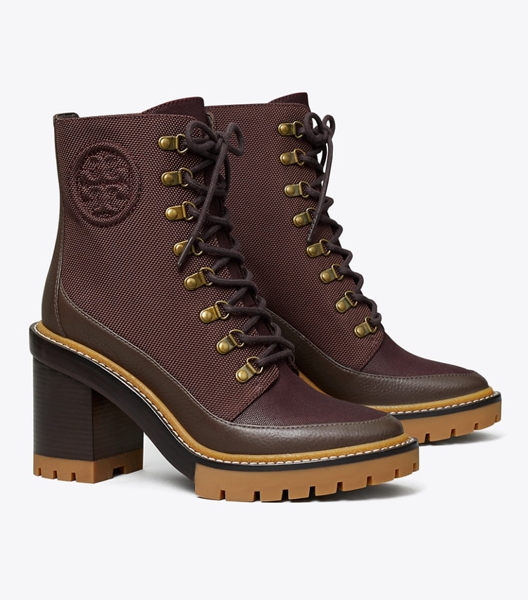 Tory Burch designer ankle boots Miller Lug-Sole Ankle Boot in Fig / Coconut angle
