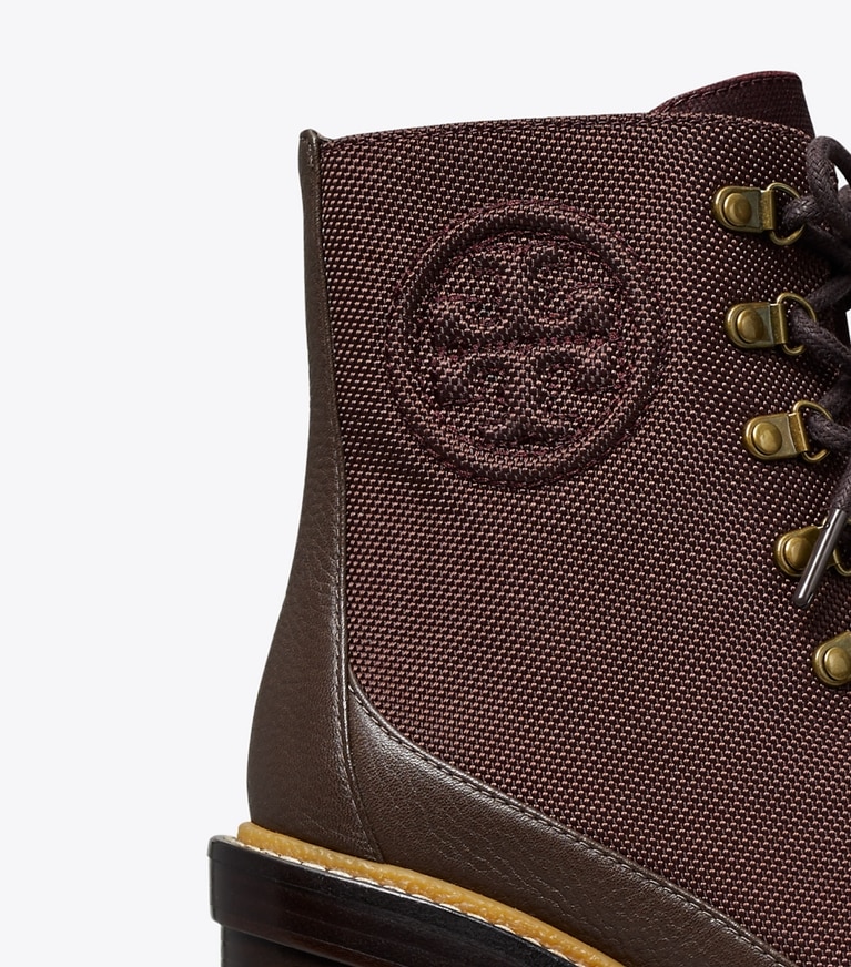 Tory Burch designer ankle boots Miller Lug-Sole Ankle Boot in Fig / Coconut angle