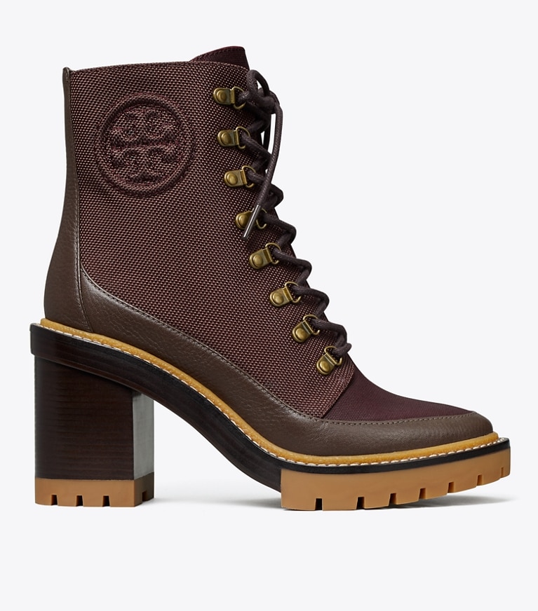 Tory Burch designer ankle boots Miller Lug-Sole Ankle Boot in Fig / Coconut angle