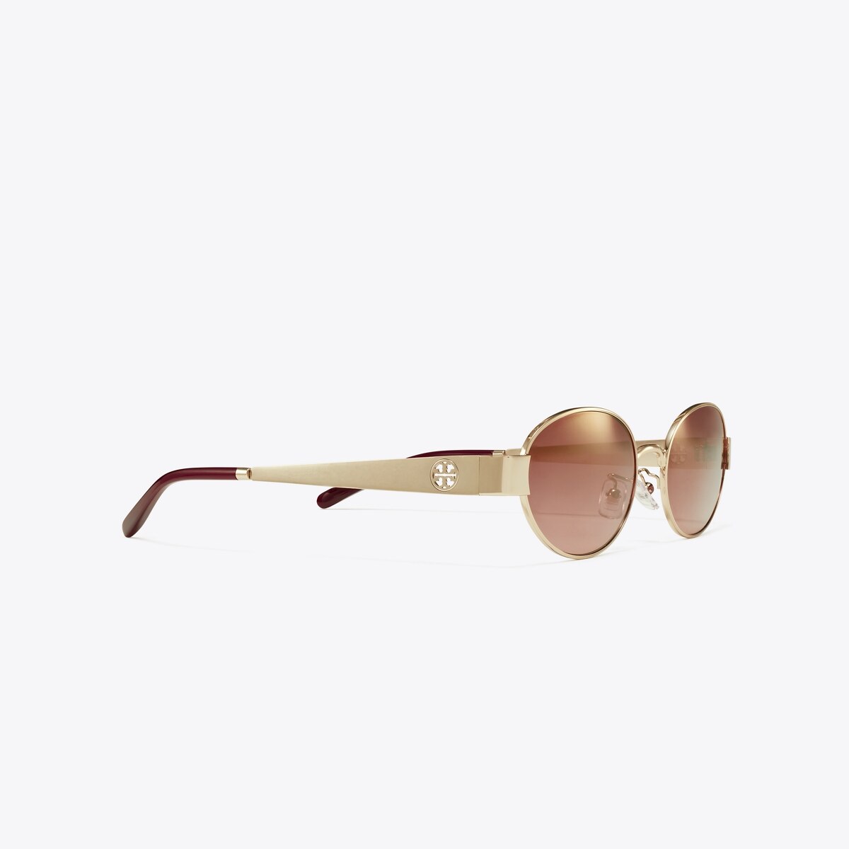 Tory Burch Gold Oval Sunglasses with Brown Lenses Tory Burch Olive Brown Oval Ladies Sunglasses TY7210U 201073  main image 3