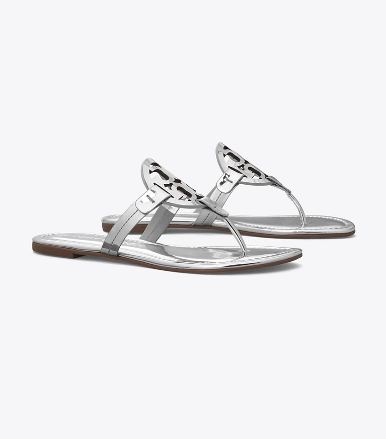 Tory burch silver metallic miller sandals new arrivals