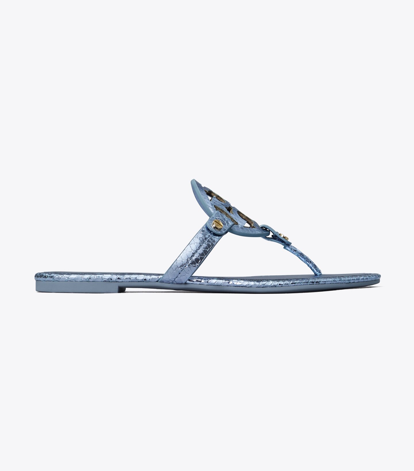 Miller Metallic Snake-Embossed Sandal