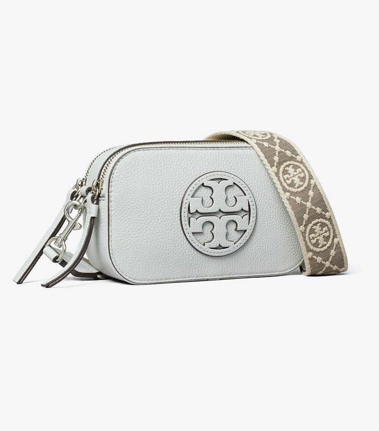 Tory Burch designer crossbody bags Miller Mini Crossbody Bag in Light Titanium angle