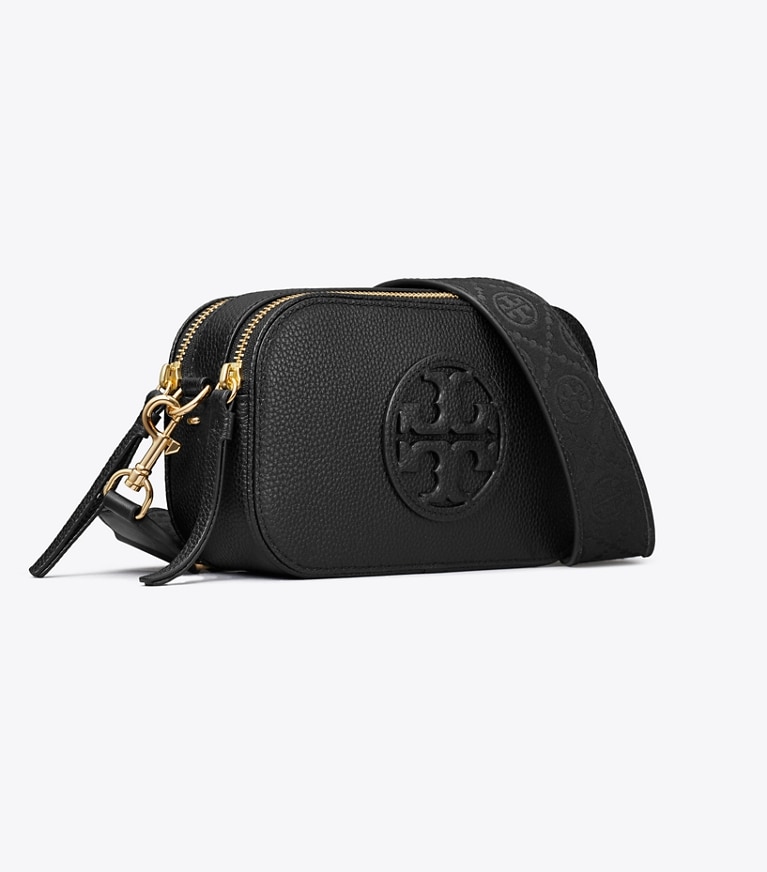 Tory Burch designer crossbody bags Miller Mini Crossbody Bag in Black angle