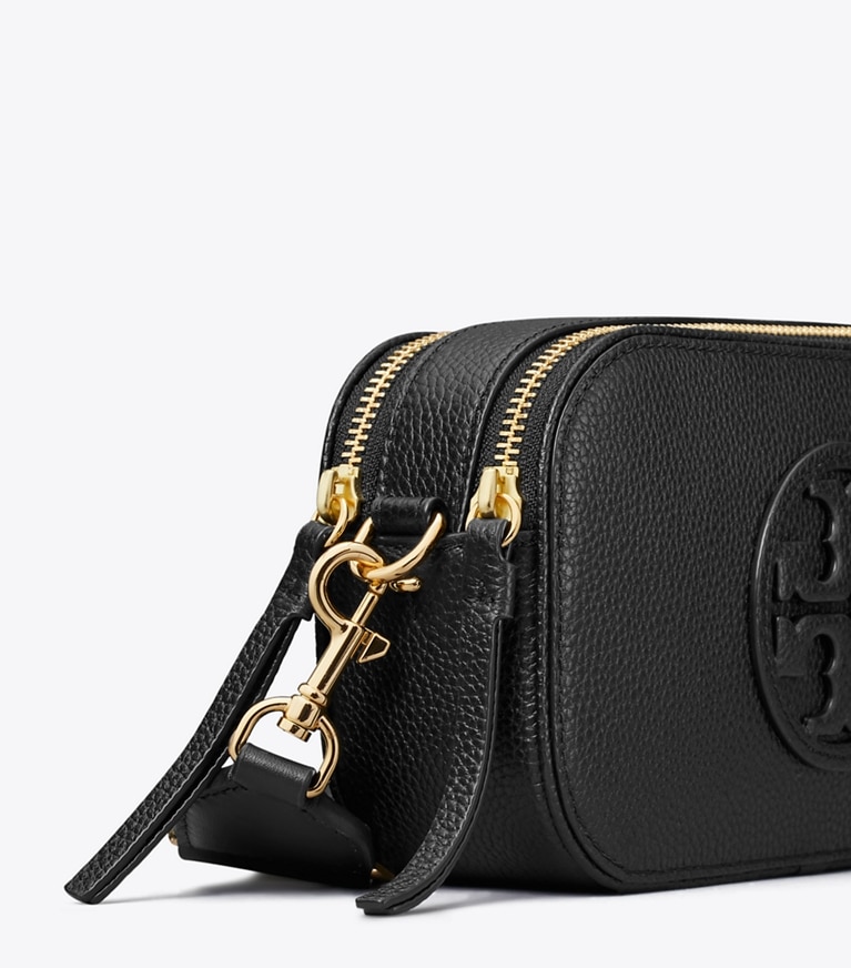 Tory Burch designer crossbody bags Miller Mini Crossbody Bag in Black angle
