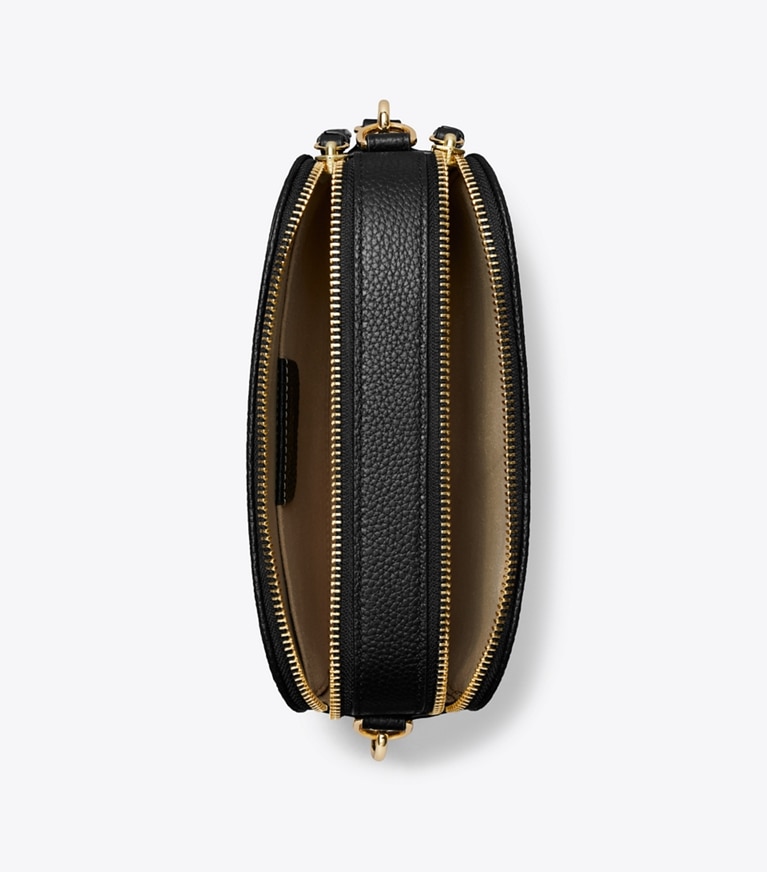 Tory Burch designer crossbody bags Miller Mini Crossbody Bag in Black angle