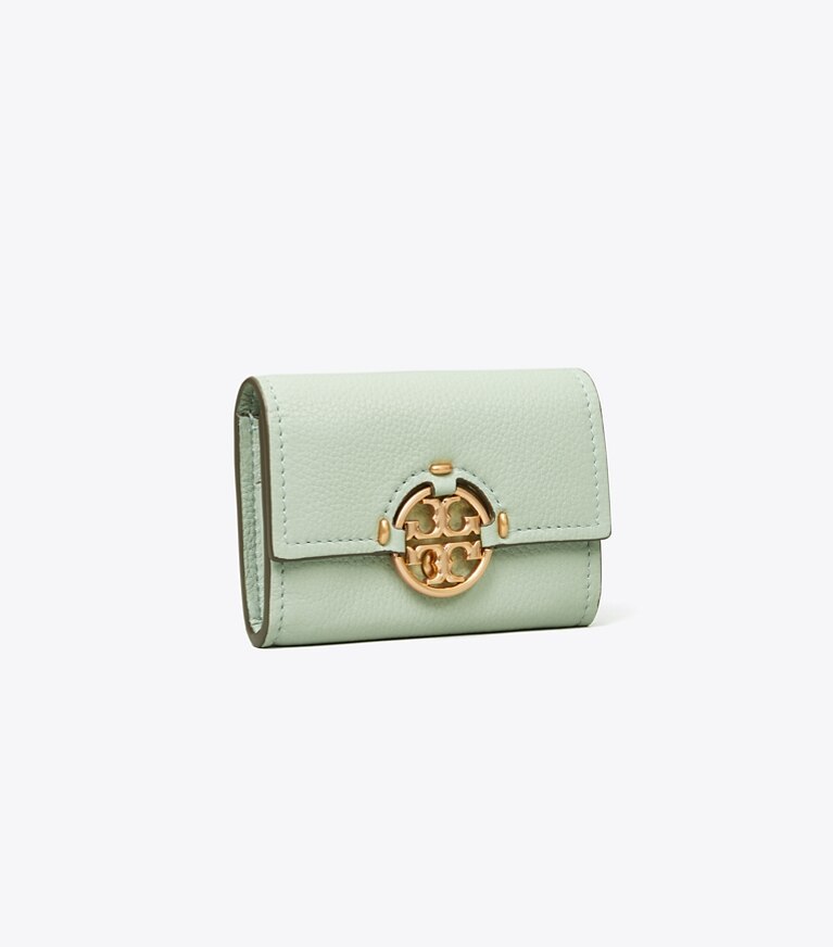 Tory Burch designer geldbörsen Miller Mini Geldbörse in Blue Celadon angle