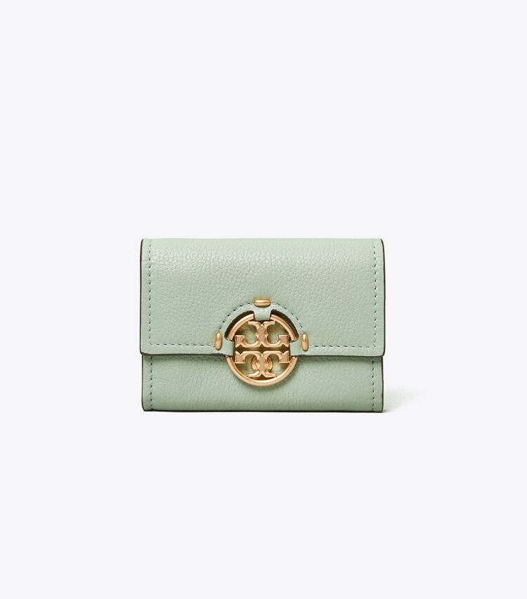 Tory Burch designer geldbörsen Miller Mini Geldbörse in Blue Celadon front