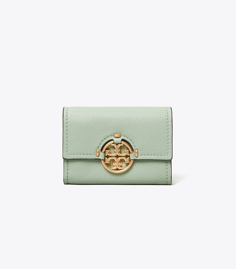 Tory Burch designer geldbörsen Miller Mini Geldbörse in Blue Celadon angle