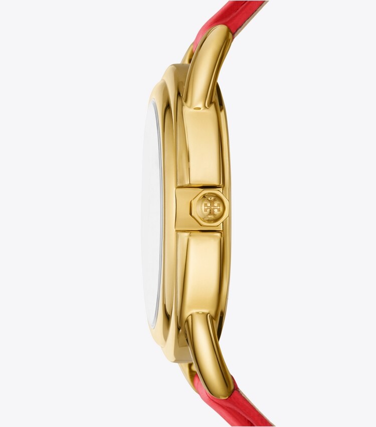 Tory Burch designer strap watches Miller Moon Watch in IVORY/CORAL side