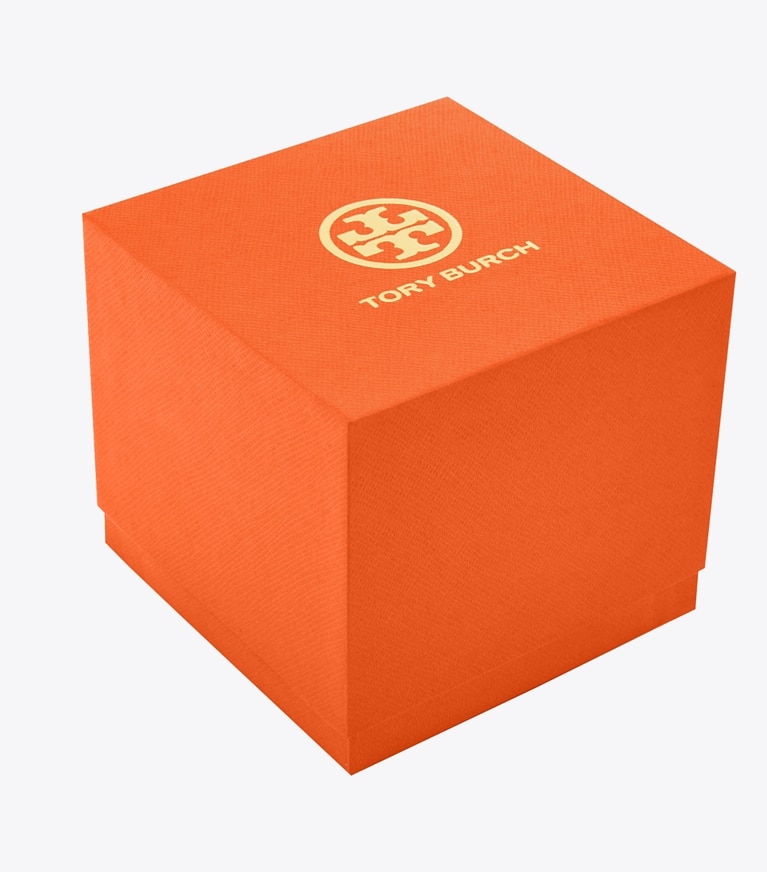 Tory Burch designer strap watches Miller Moon Watch in IVORY/CORAL front