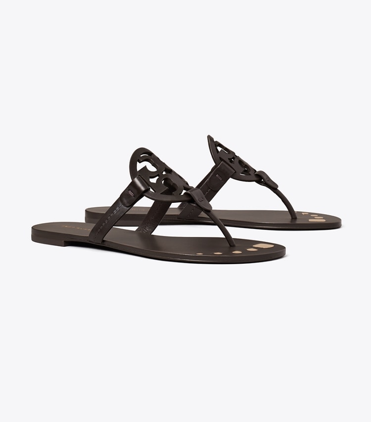 Tory Burch designer sandals Miller Nail Polish in COCOA angle