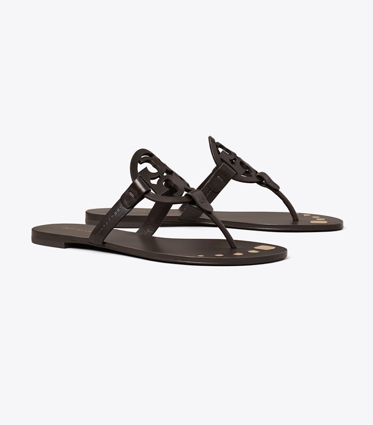 Tory Burch designer sandals Miller Nail Polish in COCOA angle