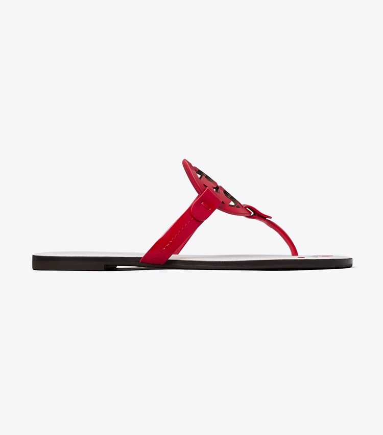 Tory Burch designer sandals Miller Nail Polish in BLAZE RED side