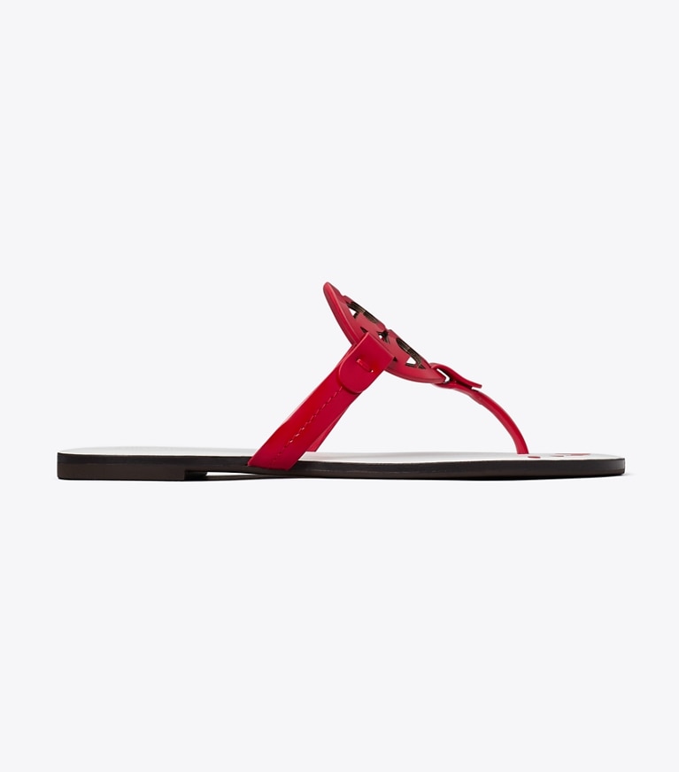Tory Burch designer sandals Miller Nail Polish in BLAZE RED side
