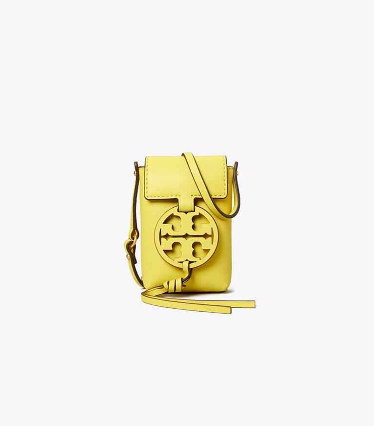 Tory Burch designer kleine taschen Miller Nano Crossbody Bag in Electric Yellow angle