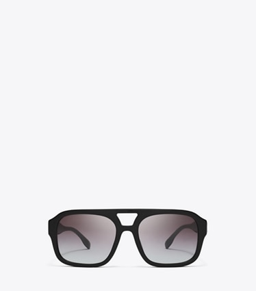 Tory Burch designer sonnenbrillen & brillen Miller Navigator Sonnenbrille in BLACK/GREY GRADIENT VIOLET front