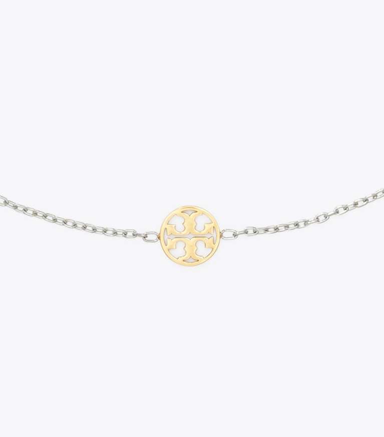 Tory Burch designer necklaces Miller Necklace in Tory Silver / Tory Gold front