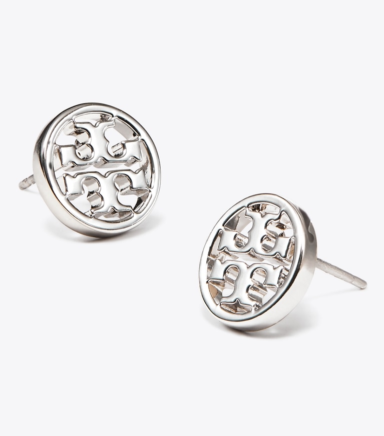 Tory Burch designer ohrringe Miller Ohrstecker in Tory Silver front